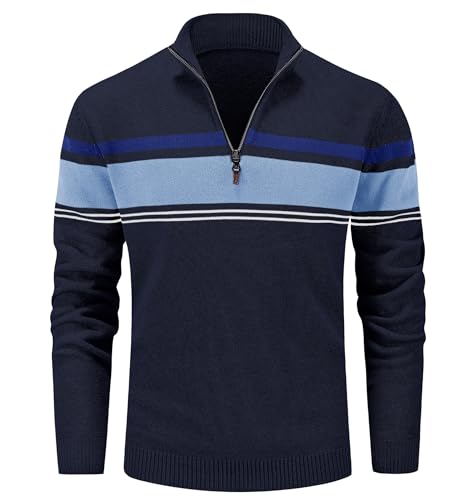 magcomsen MAGCOMSEN Men's Sweaters Quarter Zip Winter Cotton Casual Pullover Sweater