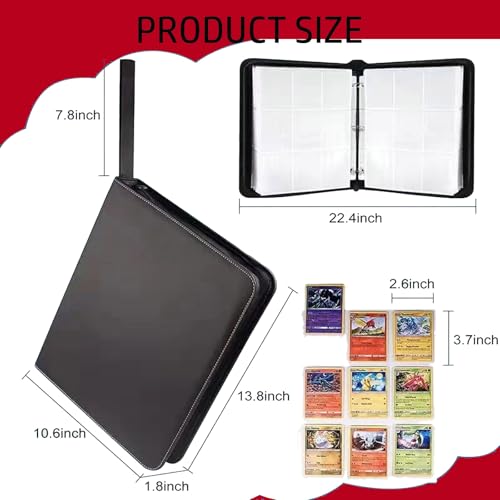 Card Binder Storage, 900 Pockets Card Holder Binder, Trading Card Binder 9 Pocket, Detachable Card Folders for Trading Cards, Trading Card Albums Collection Binder for Kids Adult Gifts (RED) - Image 3