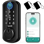 Hornbill Smart Front Door Lock Keyless Entry Fingerprint Deadbolt - Alexa Bluetooth Electronic Keypad Door Locks for House Apartment Auto Lock Smart Life APP Remote Control (Without Gateway) Black