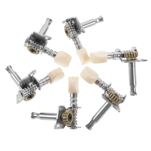 Milisten 6pcs Guitar Tuners Knobs Guitar Knob Guitar Tools Guitar Pins Accessories Kit Tuning Pegs Acoustic Guitar Guitars Instruments Instrument Parts Small Oval Abs Plastic Handle Silver