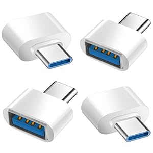 USB C auf USB Adapter (4 Stück), USB Typ C zu USB 3.0 OTG Adapter Kompatibel mit MacBook Pro iPhone 17/16/15 iPad Samsung Galaxy S25 S24 S23 A56 A16 A36 Typ-C Handys Tablets Laptops und Mehr (Weiß)