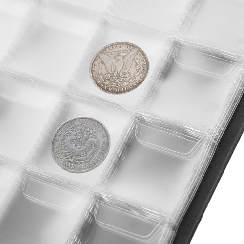 Álbum coleccionista de monedas negro con hojas transparentes de alta resistencia 7