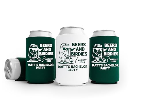 Personalized Beer & Birdies Bachelor Party Can Coolers