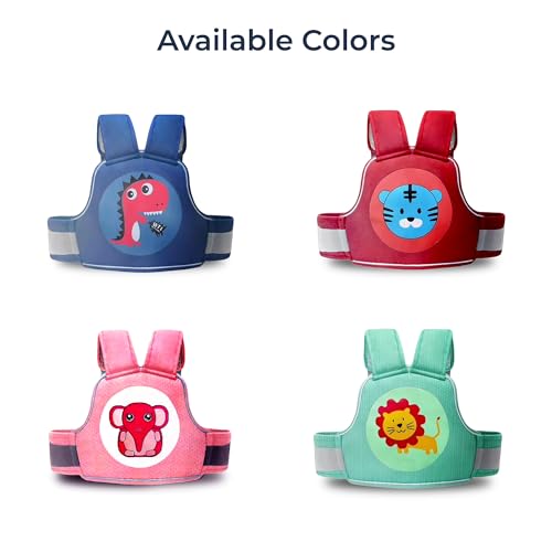 Image of POLKA TOTS Ergonomic Two Wheeler Safety Belt for Kids with 3-Point Safety Buckle, Anti-Fall Motorcycle Safety Harness with Reflectors for Night Riding, Breathable Cotton Material, Extra Cushioning & Adjustable Shoulder & Waist Straps