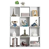 ZenStyle 12 Cube Storage Organizer, Freestanding Bookcase Bookshelf, Modern Multipurpose Display Cabinet for Living Room, Study, Reading Nook, Closet, Bathroom, Office, White