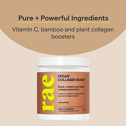 Rae Wellness Vegan Collagen Boost Powder - Natural Collagen Supplement With Vitamin C And Bamboo For Healthy Hair, Skin, And Nails - Vegan, Non-Gmo, Gluten-Free - 9.5 Oz (15 Servings) #TOP3
