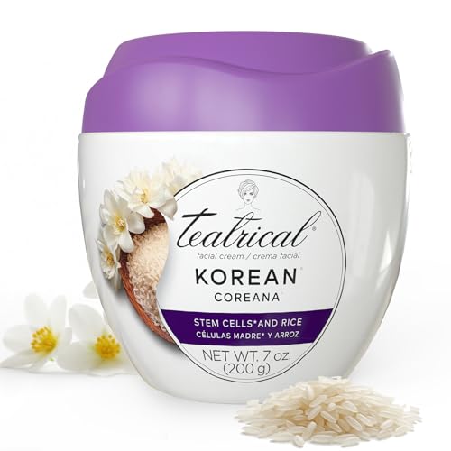 TEATRICAL Korean Facial Cream with Stem Cells and Rice, Face Moisturizer for Women, Korean Skincare Moisturizer for Hydration and Even Tone, Paraben-Free Non-Greasy Formula, 7 oz