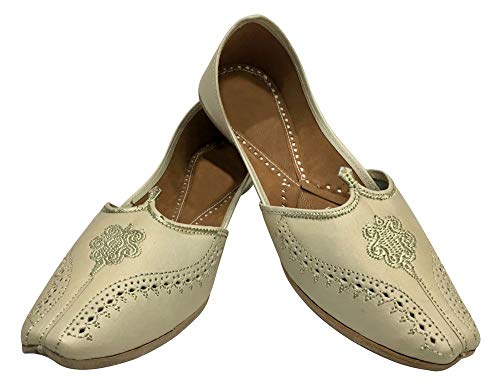 Mens Punjabi Jutti Style Sherwani Shoes Pakistani Jutti Men Casual Cream Breathable Shoes Juti2