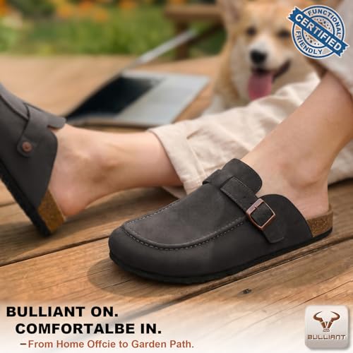 Image of BULLIANT Women Mule Clogs-Cushioned Cork Footbed-Arch Support-Fleece Lined
