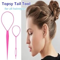 Luumxai 9pcs Topsy Hair Tail Tool and rat tail comb set,6pcs French Braiding Tool ring,3Pcs Metal Parting Combs,Woman Girl Hair Styling (Pink,Purple, Black) — image 4