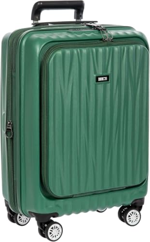 Bric's Cervia 21" Hardside Carry-On with Front Pocket, Expandable Luggage, 360° Spinner Wheels, Lightweight, TSA-Approved Locks, Durable, Dark Emerald Green