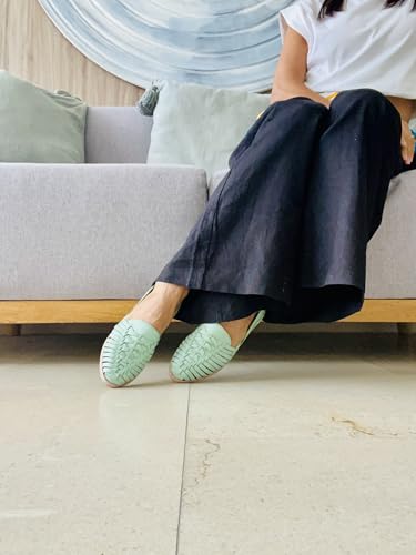 Image of Macarena Collection Leather Sandals for Women | Handmade Mexican Huarache | Woven Slip-On Shoes with Cushioned Insole | Artisan Crafted Genuine Leather