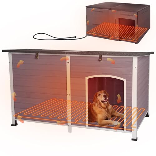 GUTINNEEN Extra Large Heated Dog House Insulated Dog Kennel