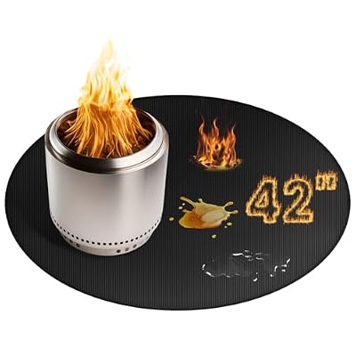 RYMTOX Large 42'' Fire Pit Mat for Solo Stove Bonfire | Double-Sided Fireproof | Waterproof | Oil-Proof | Easy to Clean | Bonfire Accessories | Round BBQ Mat for Solo Stove Accessories Deck Patio Lawn