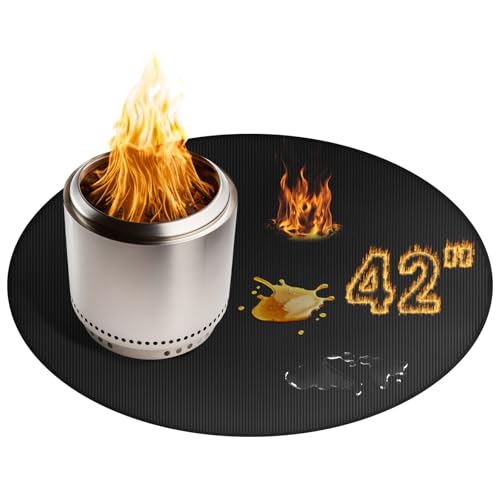 RYMTOX Large 42'' Fire Pit Mat for Solo Stove Bonfire | Double-Sided Fireproof | Waterproof |...