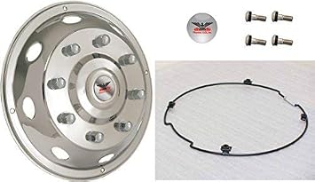 Phoenix PQC1019FWL, PQC1019RNG, PQC225SSS - x5, CLPH275, ONE Hubcap ONLY, 19.5" Front Wheel, Universal Mount, Stainless Steel, Wheel Simulator, Hubcap Fits FORD, CHEVY, GMC, NAVISTAR & MORE!