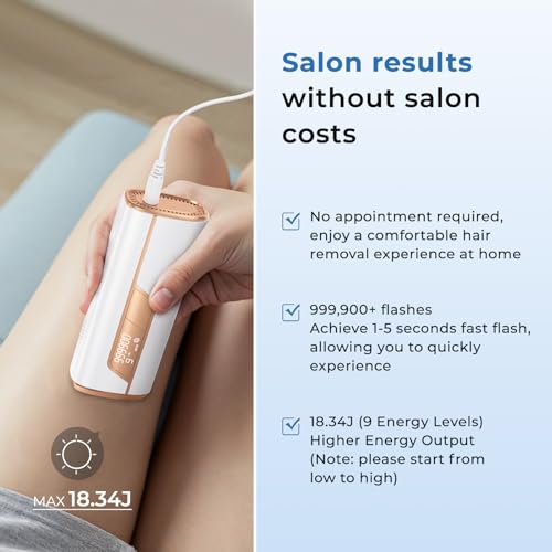 Aopvui Laser Hair Removal for Women and Men, IPL Permanent At Home Hair Removal Device with 5°C Ice Cooling Function, 999,990+ Flashes Painless Hair Removal for Face,Armpits, Legs, Arms, Bikini Line - Thumbnail 4