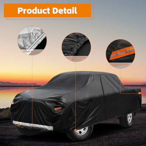 Image of Kayme Truck Cover Custom Fit Dodge Ram 1500(1994-2001) Regular Cab Short Bed. Full Exterior Heavy Duty Outdoor Pickup Truck Car Cover Waterproof All Weather.Car Tarp for Wind Sun Dust Protection.Black