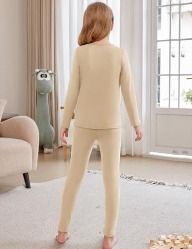 Arshiner Girls Thermal Underwear Set Long Johns Cold Weather Kids Base Layer Top Bottom3