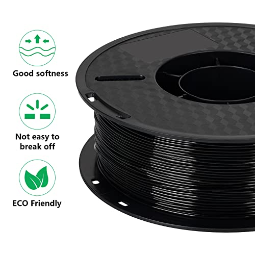 Image of Kingroon TPU 3D Printer Filament, Dimensional Accuracy + /- 0.03 mm, 1 kg Spool(2.2lbs), 1.75 mm,Black