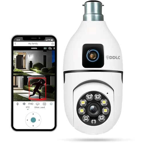 Image of DDLC 4MP /8MP Dual Lens WiFi CCTV Camera for Home Indoor | 360 Pan Tilt | Night Vision | Motion Detection | Two Way Audio | Wireless Security Camera with Mobile App V380 Pro (Dual Lens Light Camera)