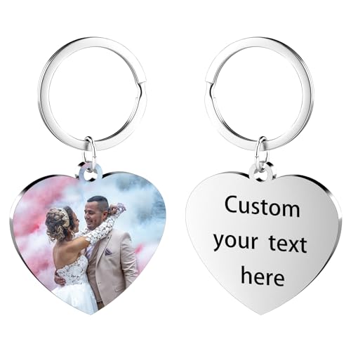 CWYW Portachiavi Personalizzato Con Foto E Testo ，Portachiavi Personalizzati Scritta