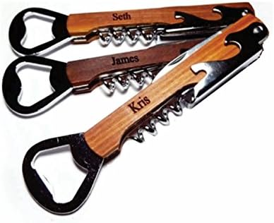 Custom Laser Engraved Personalized Wine Cork Screw Bottle Opener Knife Good Gift