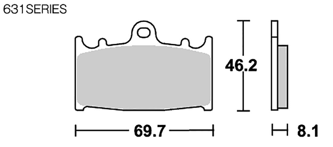 Kitaco 777-0631020 SBS Brake Pad, 631HS, Sintermetal GSR400