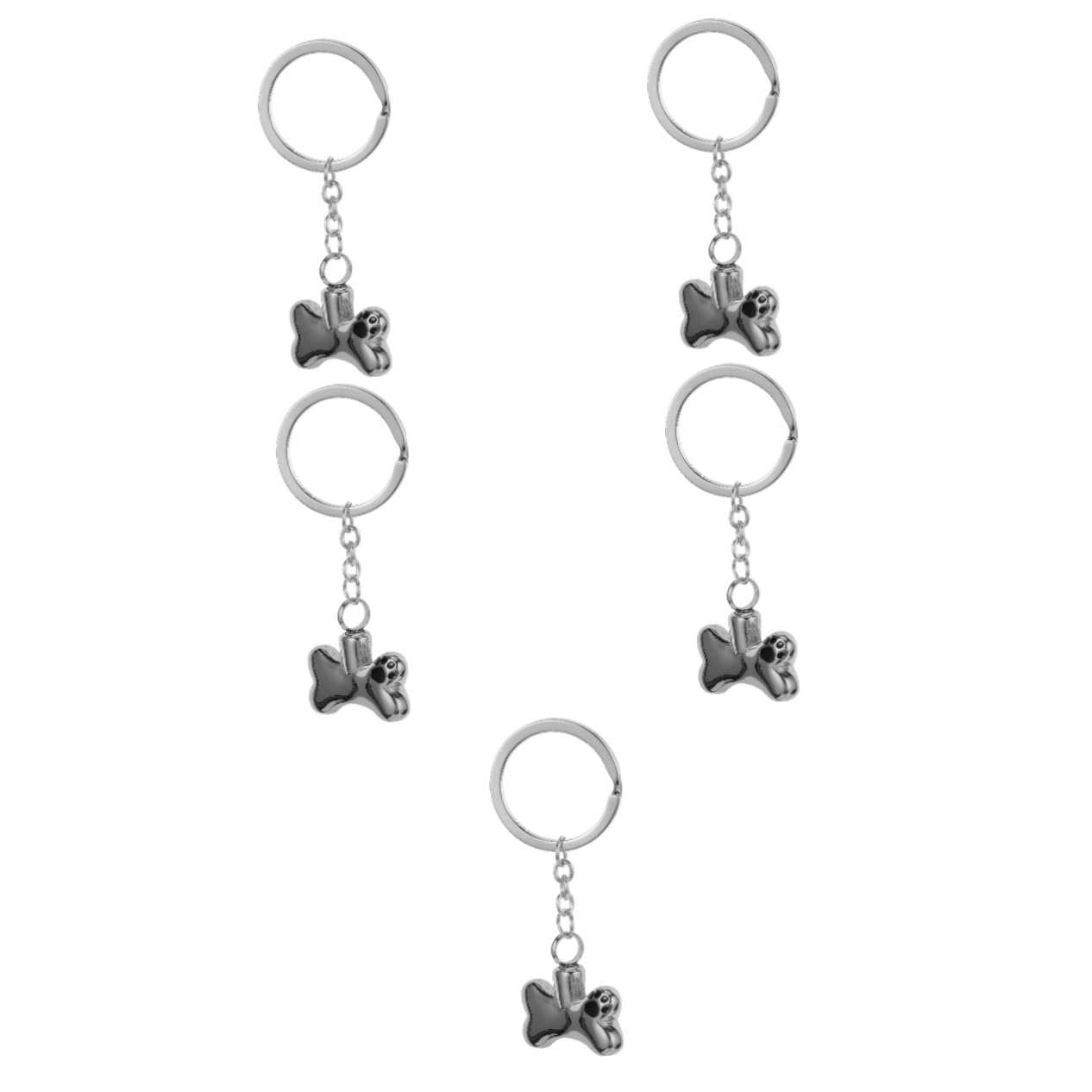 INOOMP 5 Pz Portachiavi con Osso di Cane Portachiavi con Collana a urna Portachiavi di simpatia Ciondolo Urna Memoriale Portachiavi con urna Portachiavi urna di Cenere