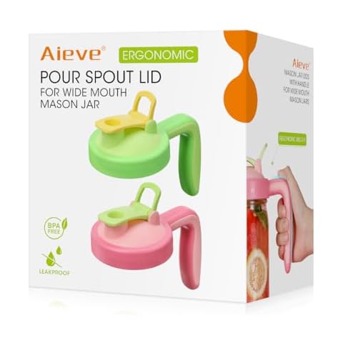 Aieve Mason Jar Pour Spout Lid Cover