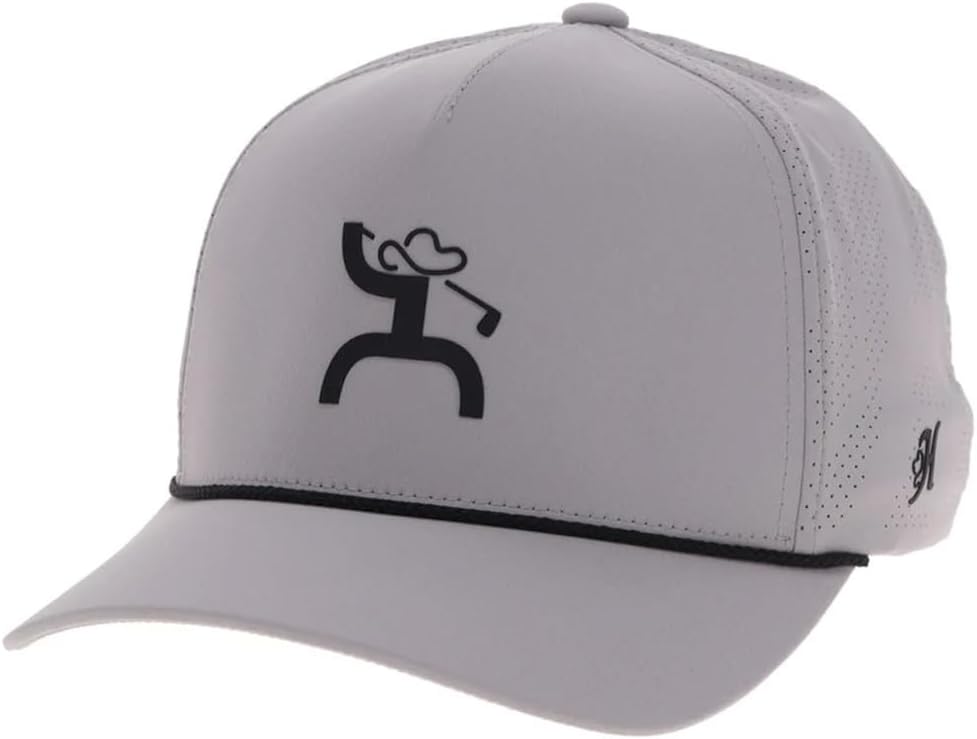 HOOEY Ace Hat - Snapback Golf Hat with Black Embroidered Golf Logo, Adjustable 5-Panel Outdoor Casual Baseball Hat