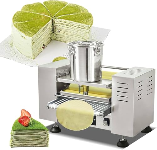 Máquina para crepes comercial, 2200 W, velocidad ajustable y temperatura de hasta 200 °C, placa antiadherente para tartas y huevos Mille Crepe