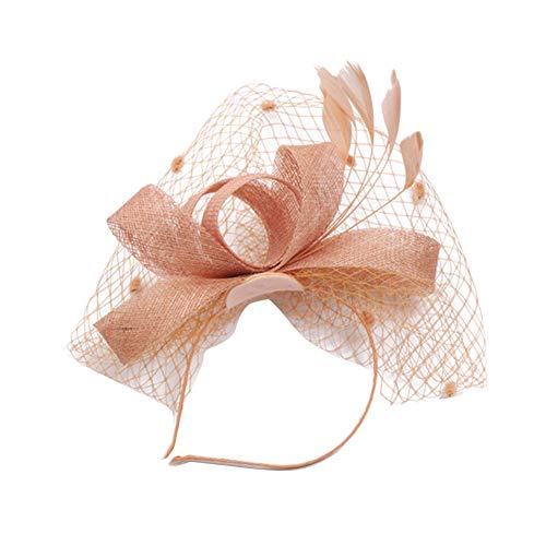 Runyue Chapeau Élégant Avec Voilette Bandeau Fascinants Pour Cérémonie Mariage Femme Pink Cover