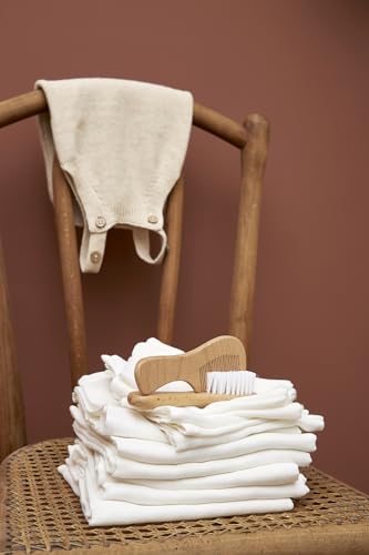 Meyco 457000 3er-Set Musselinhandtücher aus 100% Baumwolle Weiß 30 x 30 cm