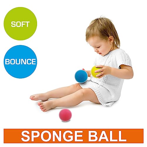 Mondo Toys – Soft Ball 70 – Set mit 3 Schwammbällen Durchmesser 70 mm – 3 weiche Bälle – sortierte Farben – 14861