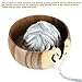 Little World Yarn Bowl - Wooden Yarn Bowls for Crocheting with Holes, Preventing Slipping and Tangles, Handmade Craft Knitting Bowl Yarn Holder Mothers Day Gift for Knitting Lovers (Coconut)