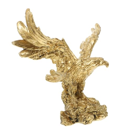 FUNOMOCYA águila Realista decoración del águila Escultura cifra hogar Decoración de águila para Vino figurita de águila estatuillas de águila de Resina Adorno de águila Golden