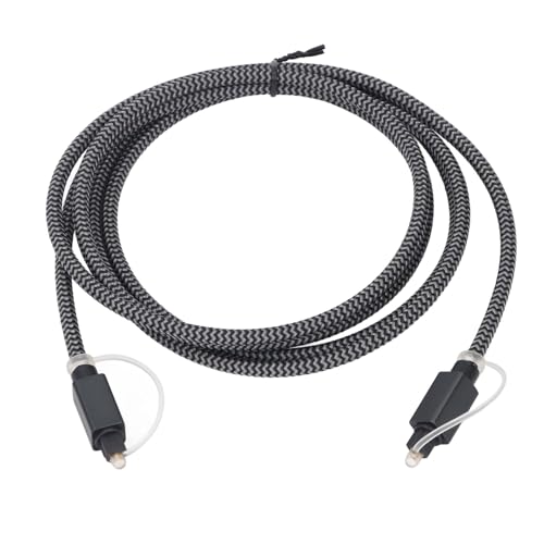 Cable Audible óptico Digital, Sonido sin Pérdida de Distorsión Cero, Malla Tejida para Altavoz de TV, Cable de Conexión de Fibra óptica de Salida SPDIF de Puerto Cuadrado, 1,8 M,