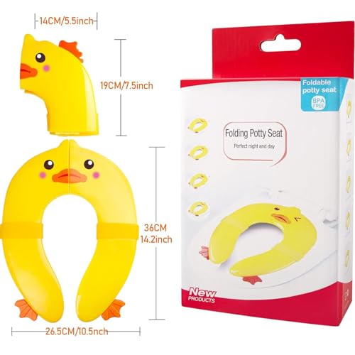 LinJie Toilet Seat Cover, Travel Potties, Foldable Travel Potty Toilet Seat for Toddlers, Boys & Girls with Non-Slip Silicone Pads | Recyclable Toilet Seat