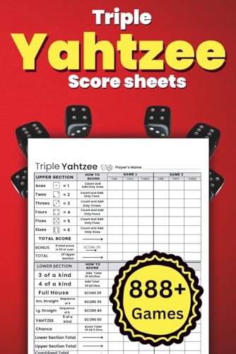Triple Yahtzee Score Sheets: 150 Pages for Tracking Over 800 Games with Matte Cover