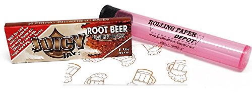 Juicy Jay's 1 1/4 Rolling Papers - Root Beer Flavored - 3 Packs with RPD Doobtube by Juicy Jay's
