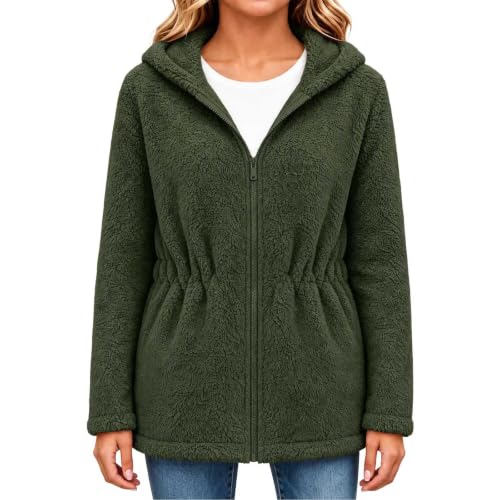 Girls Fleece Jacket Zip Up Hoodie Waist Winter Coat Fall Daily Size 4-15 - image 8