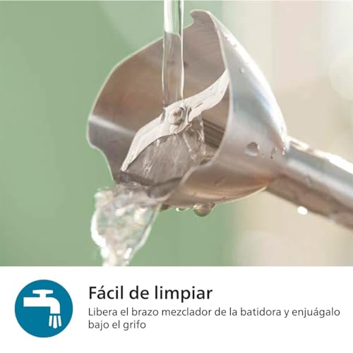 Batidora de mano Philips Serie 5000-1 200 W de potencia. Tecnología ProMix. Indicador LED de velocidad. Control sin esfuerzo. Diseño compacto. Fácil de limpiar. Negro (HR2681/00) - imagen 7