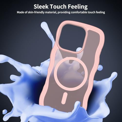 Coque pour iPhone 16 Pro avec cadre ondulé mat rose givré - 4
