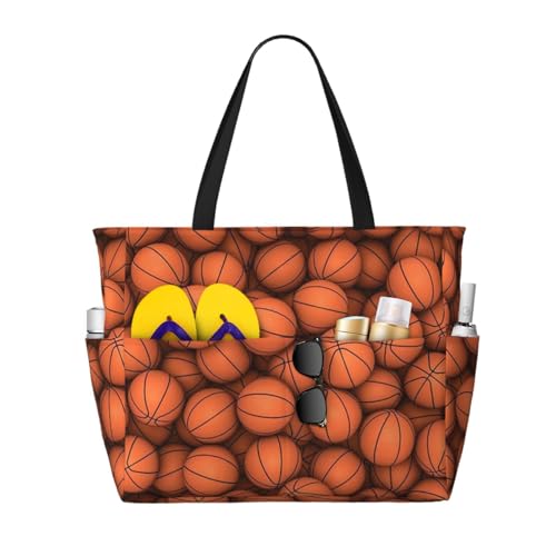 Sac fourre-tout avec poignées orange pour ne plus manquer de place à la plage