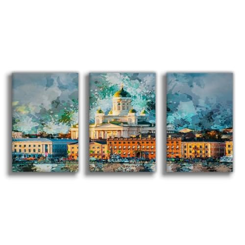 BQUWR Poster auf Leinwand von Helsinki Kathedrale, Schlafzimmer, Dekoration, Landschaftsdekoration, Geschenk, 30 x 45 cm