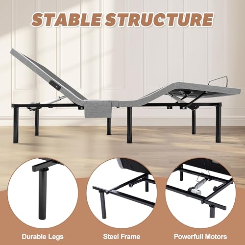 Asonly Adjustable Bed Frame Queen, Adjustable Bed Base With Massage thumb #3