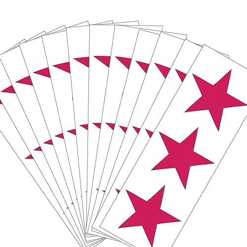 Fake Red Star Tattoos, Temporary Face Tattoo, Halloween Star Tattoos