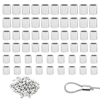 120PC Aluminium Pressklemmen,Aluminiumhülse Ovale Würgeklemmen,Alu Drahtseilklemme 2/3/4MM,Drahtseilklemme Quetschhülsen,Pressklemmen Seilverbinder Doppelhülsen,Ovale Crimpschlaufe Würgeklemmen,Kiuiom