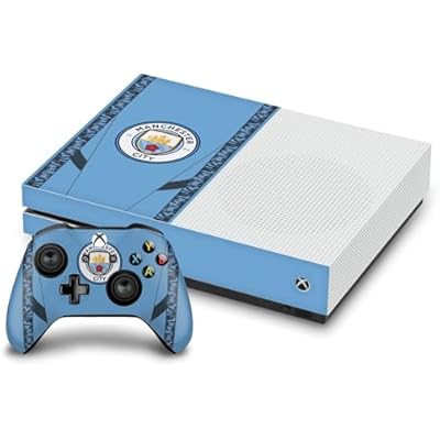 Head Case Designs Officially Licensed Manchester City Man City FC Home Kit 2024 Champions Vinyl Sticker Gaming Skin Decal Cover Compatible With Xbox One S Console and Controller Bundle